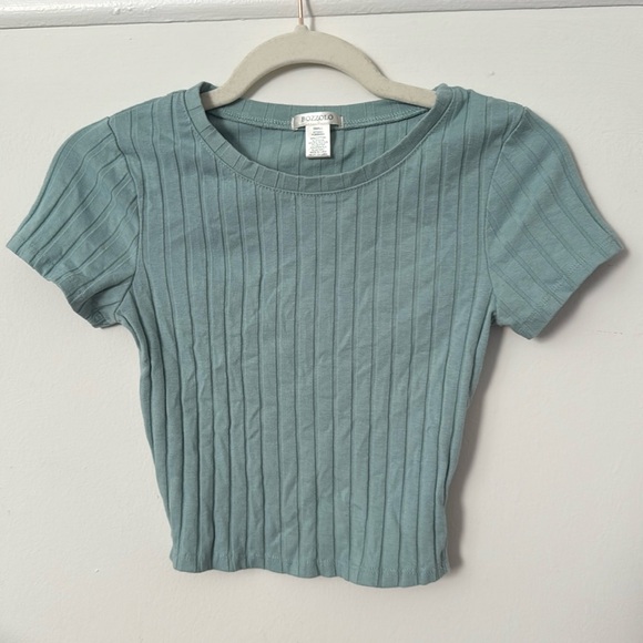 Cropped Ribbed Tee - Picture 1 of 1